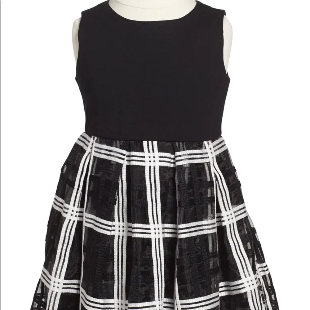 Milly minis embroidered organza fit flare dress